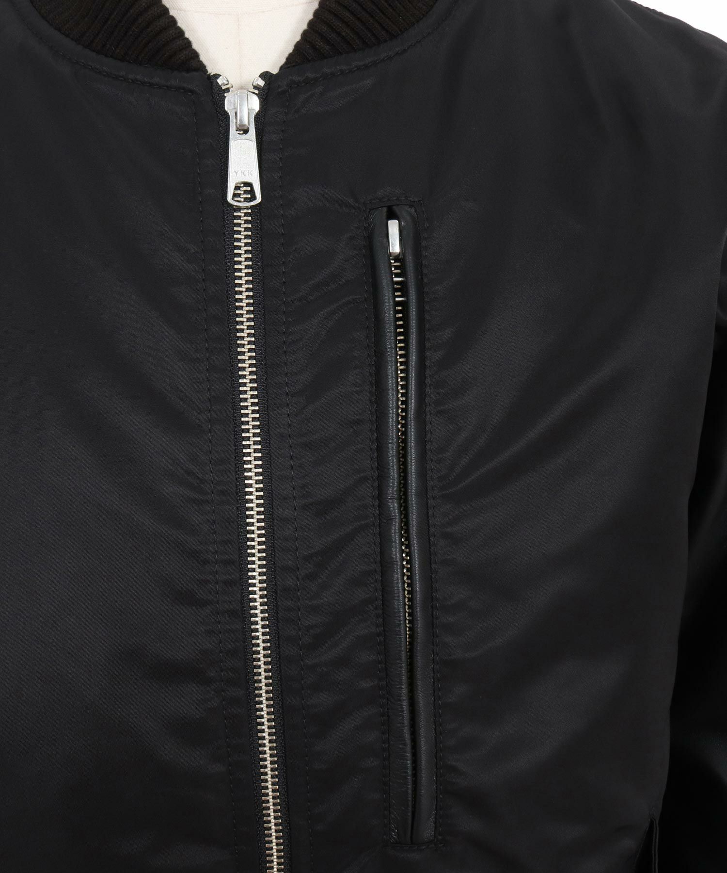 CAMBIO(カンビオ)】ナイロンツイル×レザーMA-1ジャケット | CAMBIO