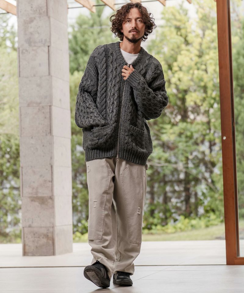 CAMBIO(カンビオ)】ケーブルニットZIPブルゾン | CAMBIO カンビオ