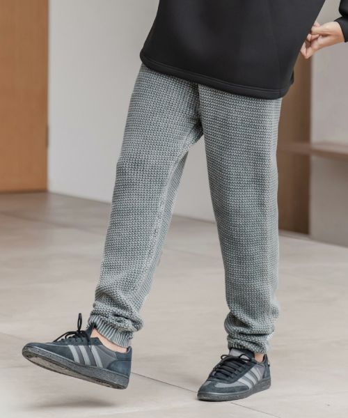 【CAMBIO(カンビオ)】【予約販売11月上旬～中旬入荷】Pigment dyed Waffle Knit Tapered Pants テーパードパンツ(CMP-252-010)
