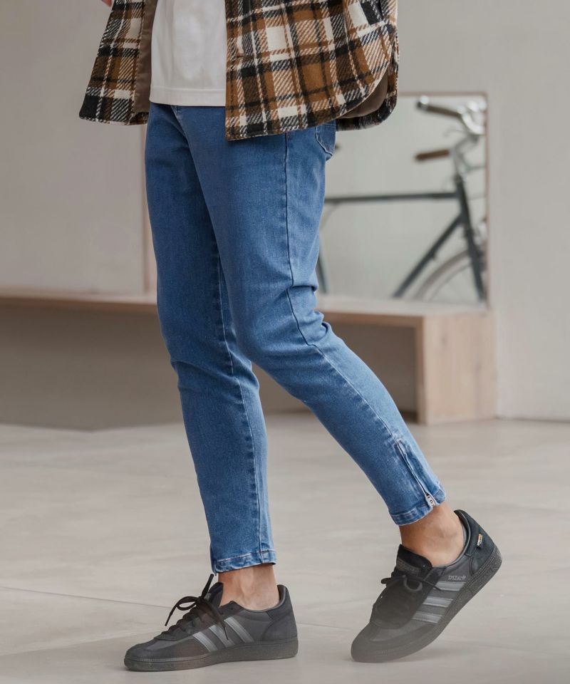 CAMBIO(カンビオ)】裾ZIPデニムテーパードパンツ(HLCM0221) | CAMBIO