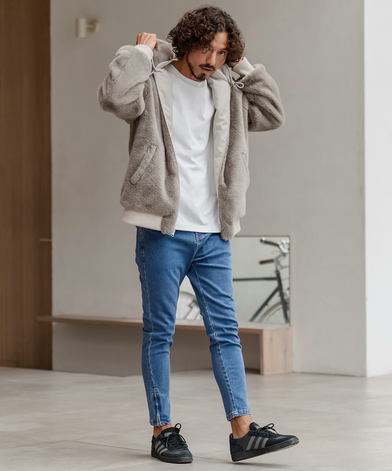 CAMBIO(カンビオ)】裾ZIPデニムテーパードパンツ(HLCM0221) | CAMBIO