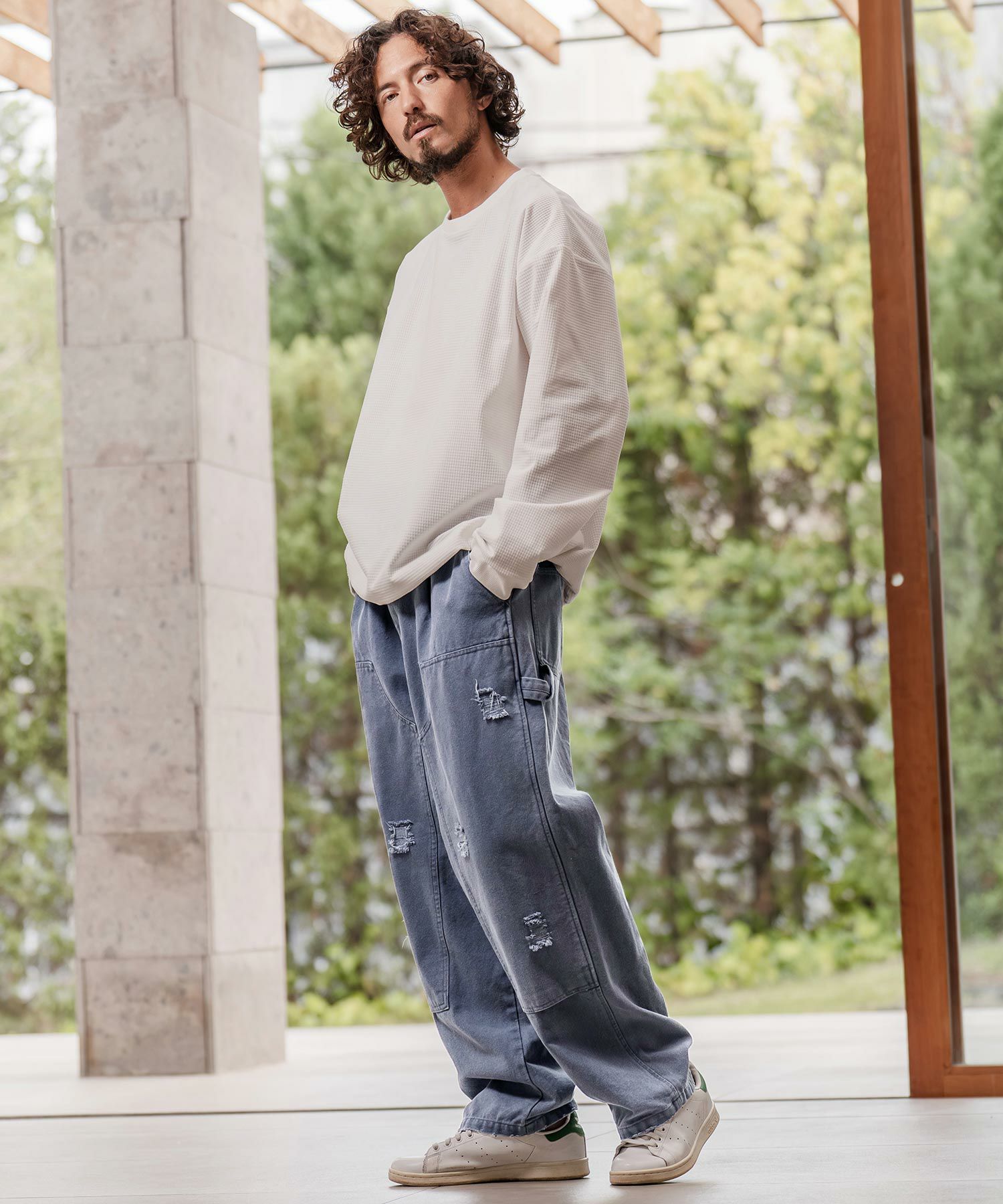 CAMBIO(カンビオ)】ダブルニーダメージ加工ダックパンツ(BP-BEA0070