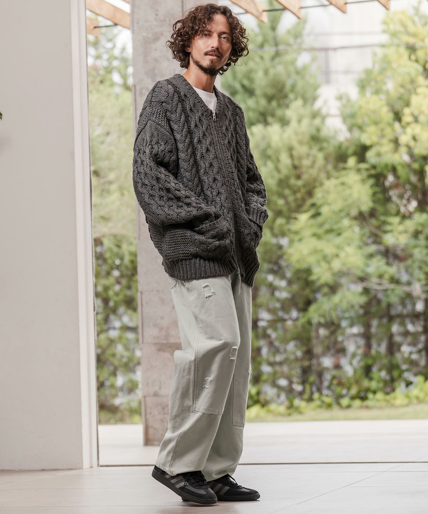 CAMBIO(カンビオ)】ダブルニーダメージ加工ダックパンツ(BP-BEA0070