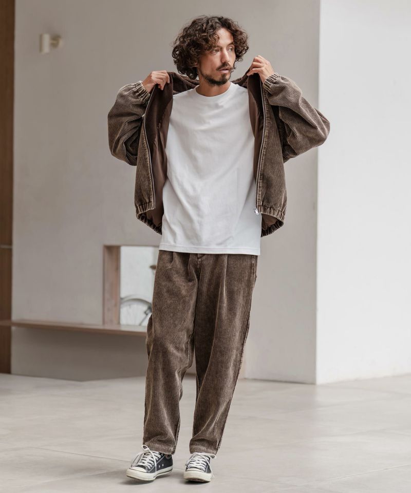 CAMBIO(カンビオ)】フェード加工コーデュロイZIPブルゾン | CAMBIO