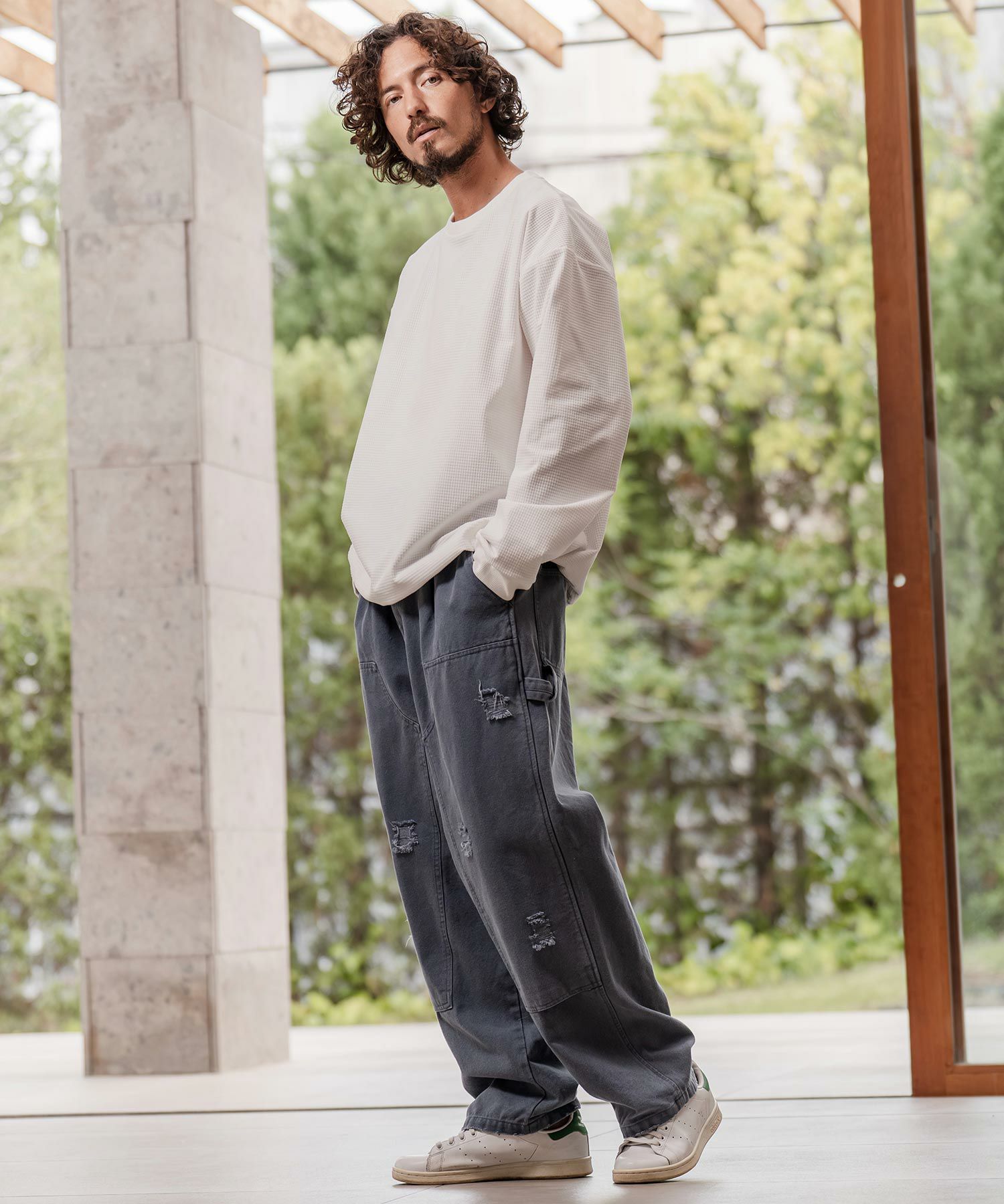 CAMBIO(カンビオ)】サーマル裾スピンドルロングスリーブカットソー