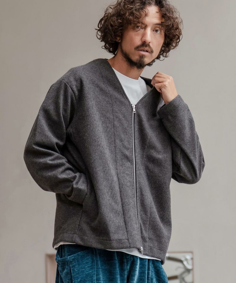 ZANONE ダークグレー ジップアップカーディガン　48 ZANONE ダークグレー ジップアップカーディガン 48