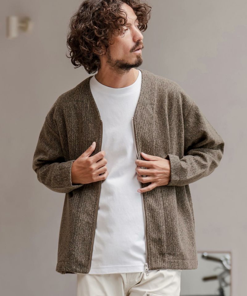CAMBIO(カンビオ)】ZIPアップニットソーカーディガン | CAMBIO