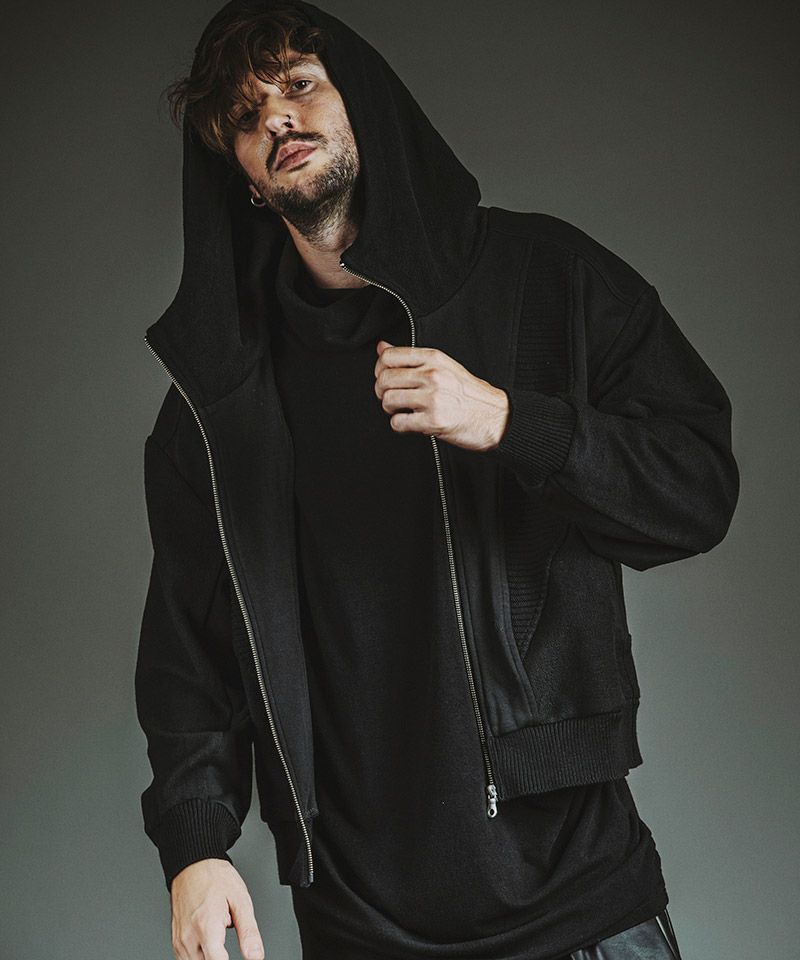 30%OFF【NO ID.(ノーアイディー)】ﾁｪﾝｼﾞﾝｸﾞﾆｯﾄﾌｰﾃﾞｯﾄﾞBLZ ブルゾン