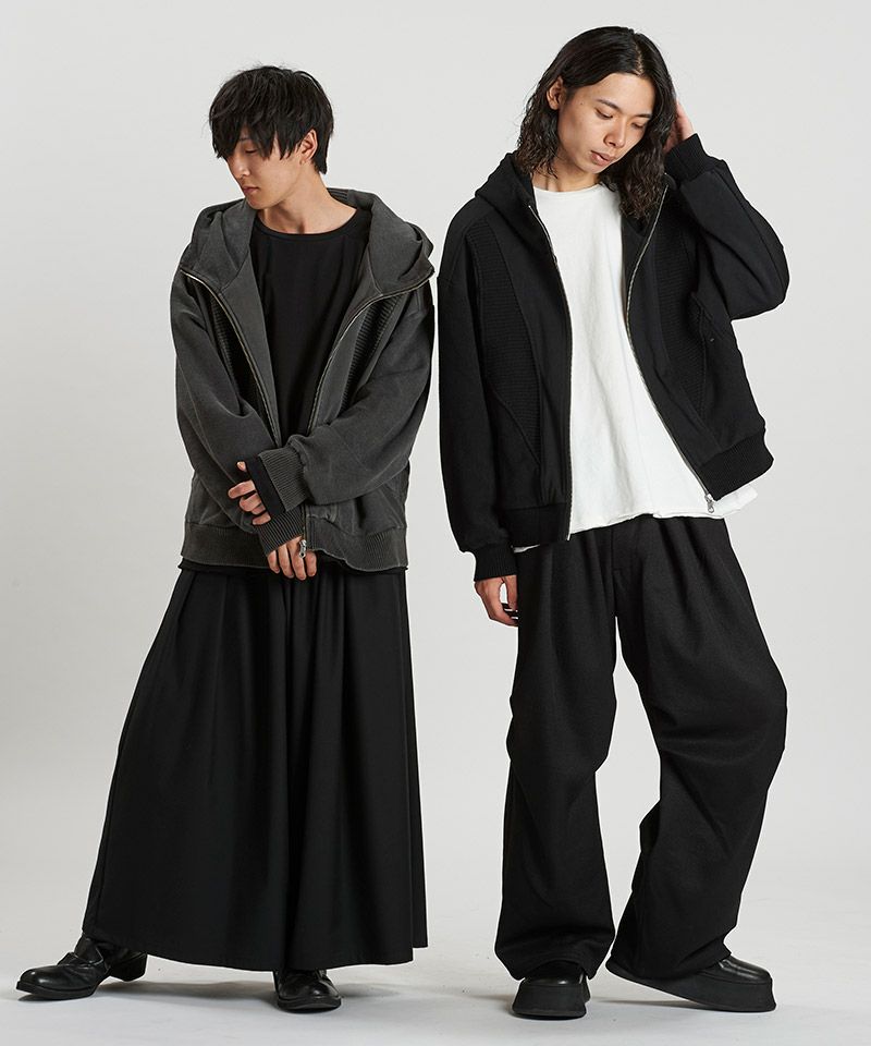 NO ID.(ノーアイディー)】ﾁｪﾝｼﾞﾝｸﾞﾆｯﾄﾌｰﾃﾞｯﾄﾞBLZ ブルゾン(857010-360B