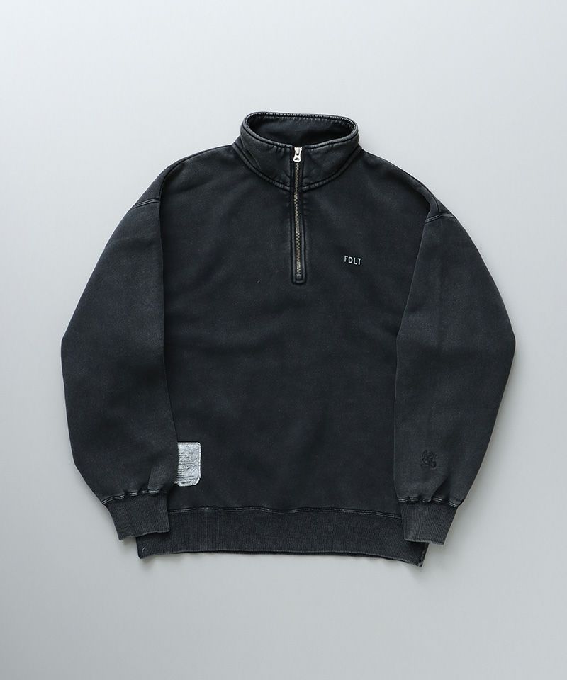 FIDELITY(フィデリティ)】BLEACHING SWEAT HALF ZIP ハーフジップ