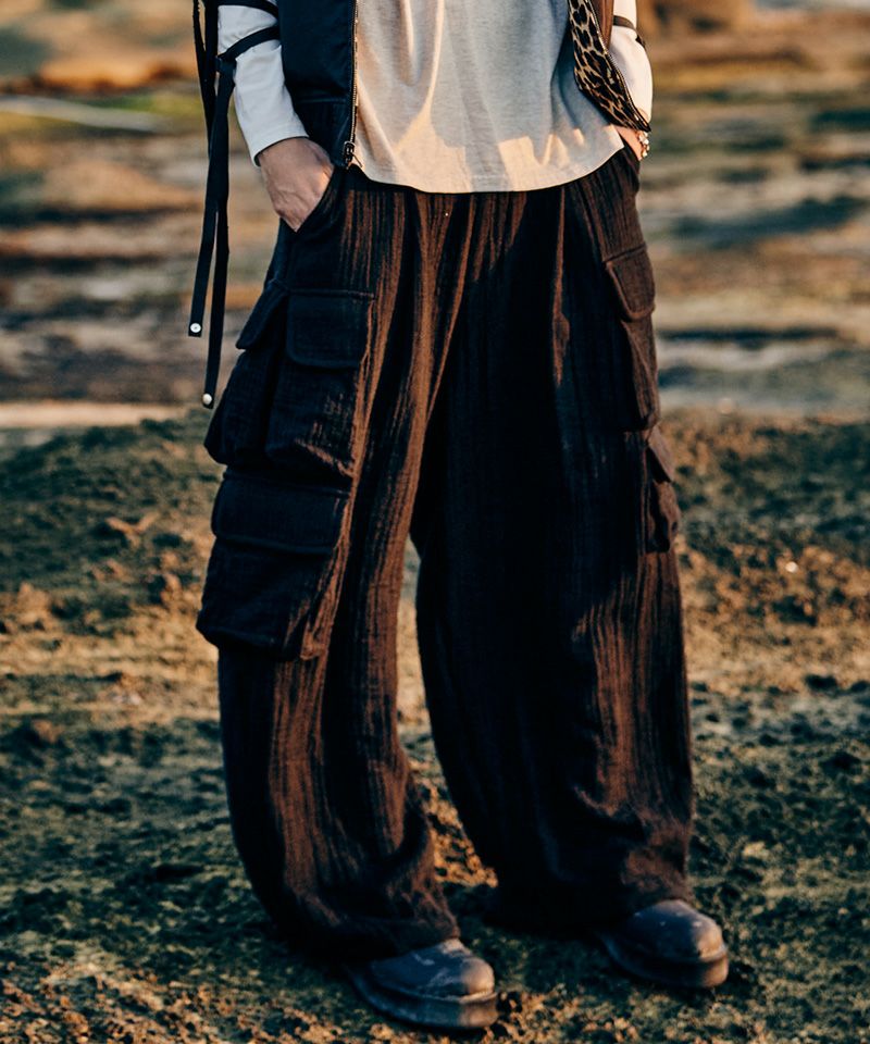 glamb(グラム)】【予約販売3月上旬～中旬入荷】Linen Cargo Pants
