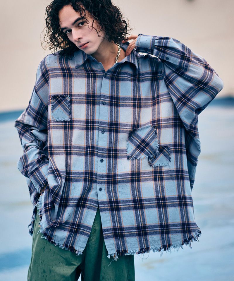 glamb(グラム)】【予約販売2月上旬～中旬入荷】4XL Flannel Shirt 4XL