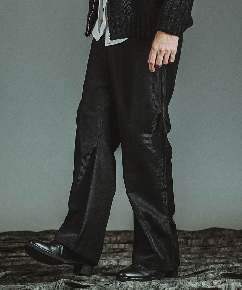 20%OFF【NO ID.(ノーアイディー)】ﾜｲﾄﾞﾚｯｸﾞﾀｯｸﾄﾗｳｻﾞｰｽﾞ パンツ(857006