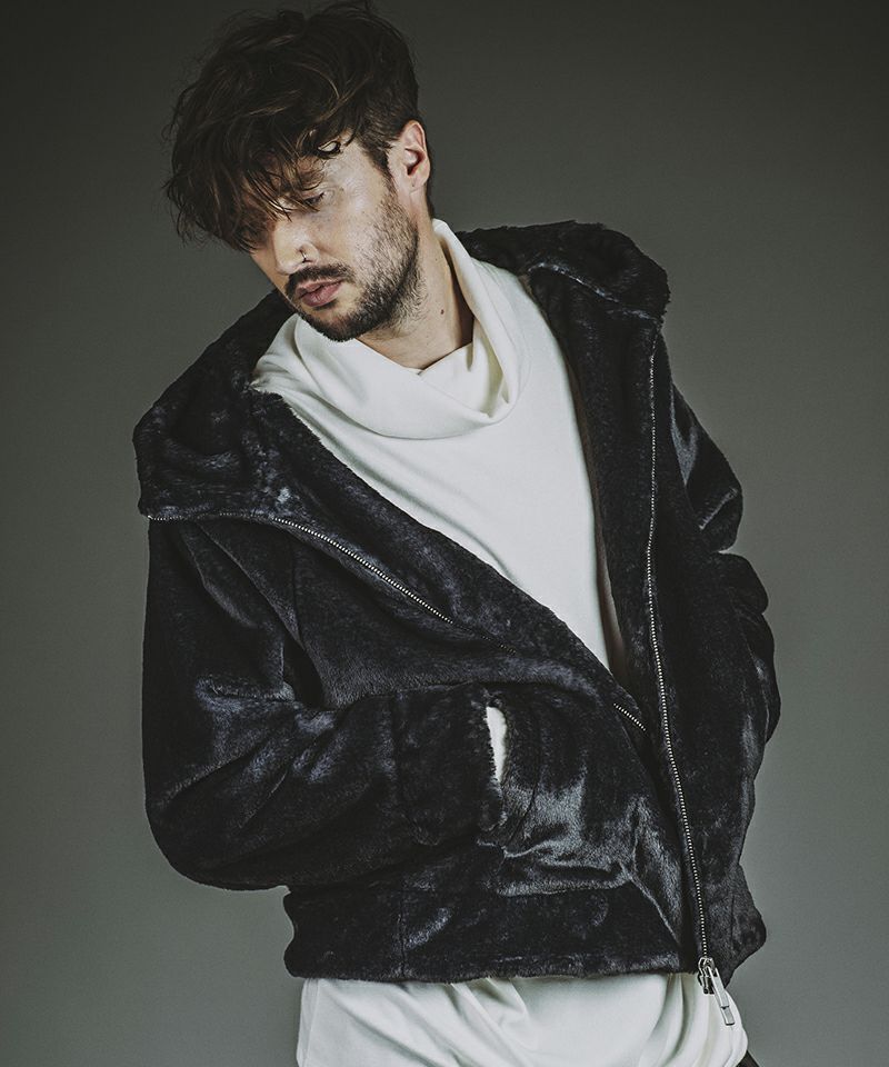 NO ID. BLACK フェイクファー ジャケット モノトーン ONE y2k NO ID. BLACK フェイクファー ジャケット モノトーン ONE y2k