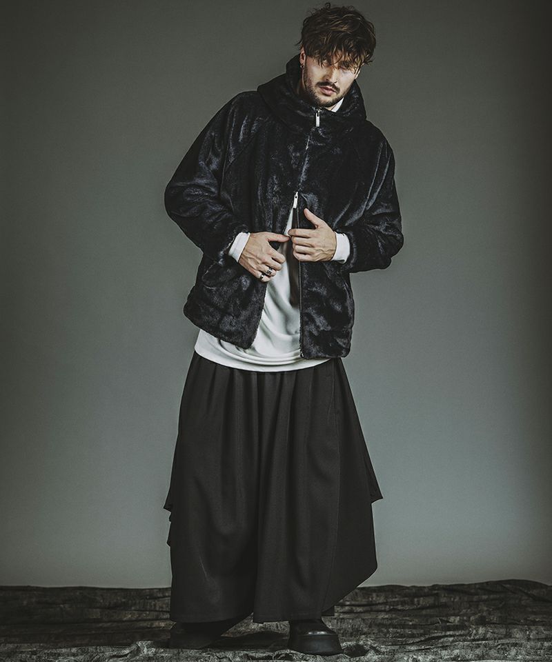 NO ID.(ノーアイディー)】ﾌｪｲｸﾌｧｰBIGﾌｰﾃﾞｯﾄﾞBLZ ブルゾン(857006-377B