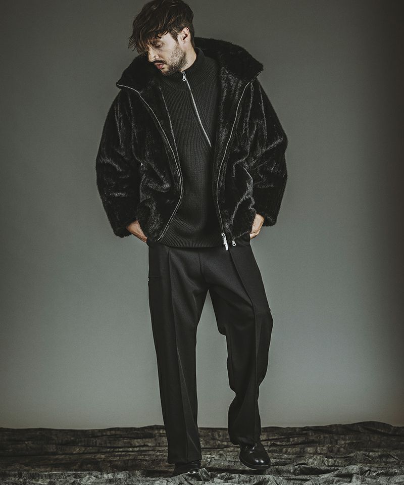 NO ID.(ノーアイディー)】ﾌｪｲｸﾌｧｰBIGﾌｰﾃﾞｯﾄﾞBLZ ブルゾン(857006-377B