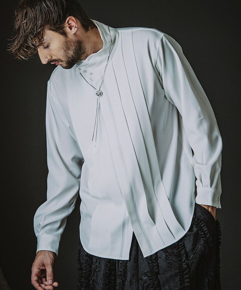 NO ID.(ノーアイディー)】2WAYﾌﾗｲﾌﾛﾝﾄﾀｯｸSH シャツ(458006-399S