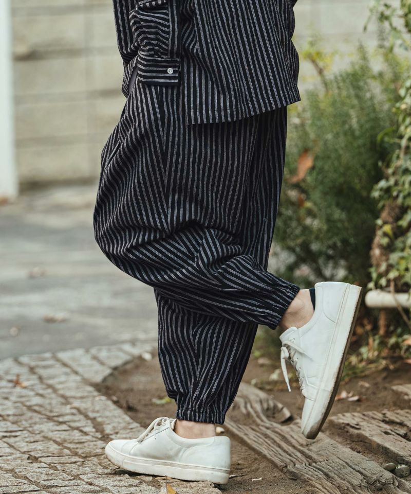 新品 Cambio コットンリネンストライプバルーンパンツ Sサイズ CAMBIO(カンビオ)】【予約販売4月中旬～下旬入荷】 コットンリネン