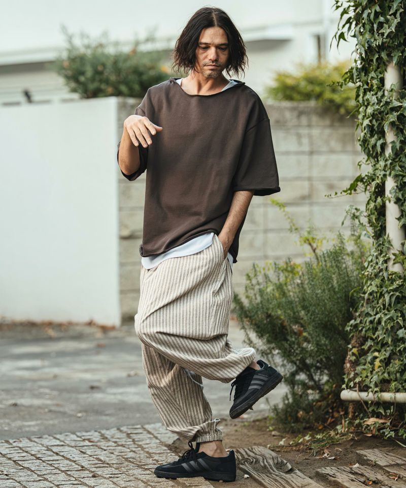 新品 Cambio コットンリネンストライプバルーンパンツ Sサイズ CAMBIO(カンビオ)】コットンリネンストライプバルーンパンツ(CMB-R0152