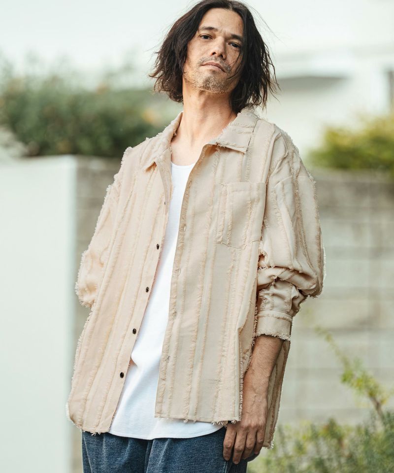 CAMBIO(カンビオ)】【予約販売3月中旬～下旬入荷】 Fringe Stripe