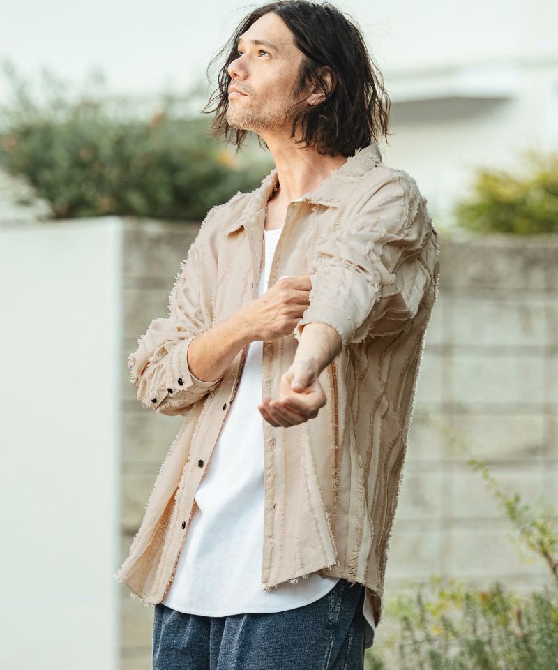 CAMBIO(カンビオ)】【予約販売3月中旬～下旬入荷】 Fringe Stripe