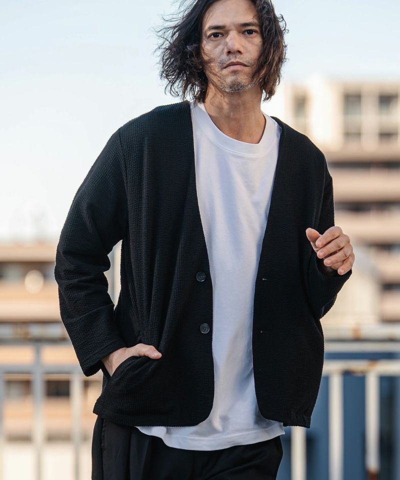 CAMBIO(カンビオ)】【予約販売3月上旬～中旬入荷】 サッカーノーカラー