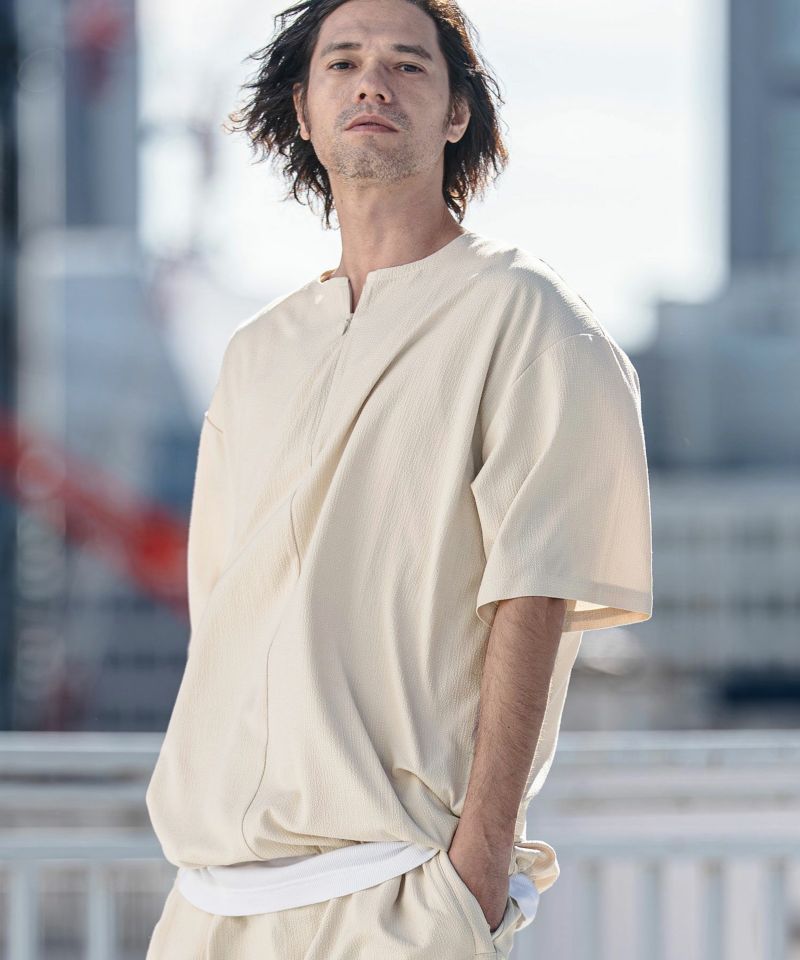 【STC】　セミオーダー CAMBIO(カンビオ)】【予約販売4月上旬～中旬入荷】Stretch Seersucker