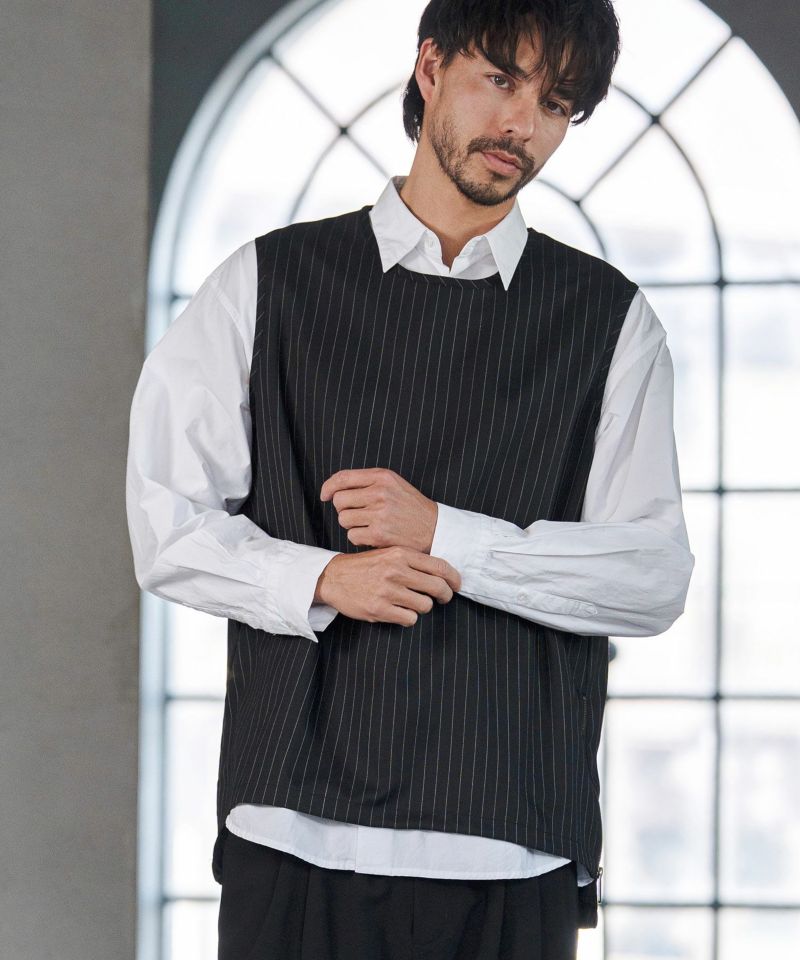 CAMBIO(カンビオ)】【予約販売4月上旬～中旬入荷】 脇ZIP付き布帛ピン