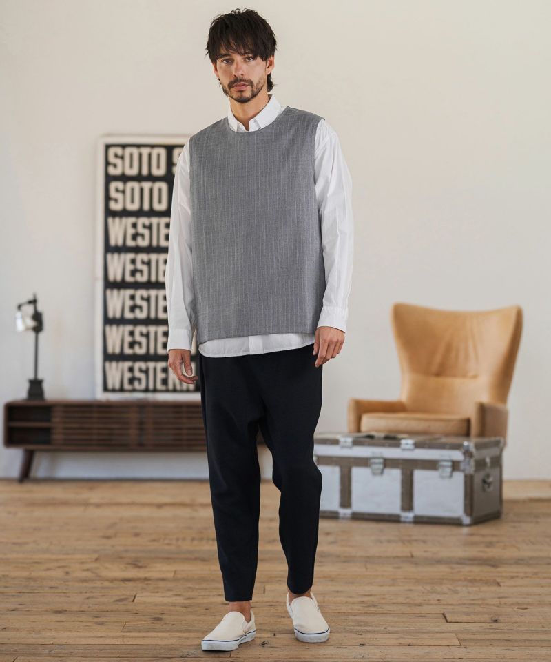 CAMBIO(カンビオ)】【予約販売4月上旬～中旬入荷】 脇ZIP付き布帛ピン