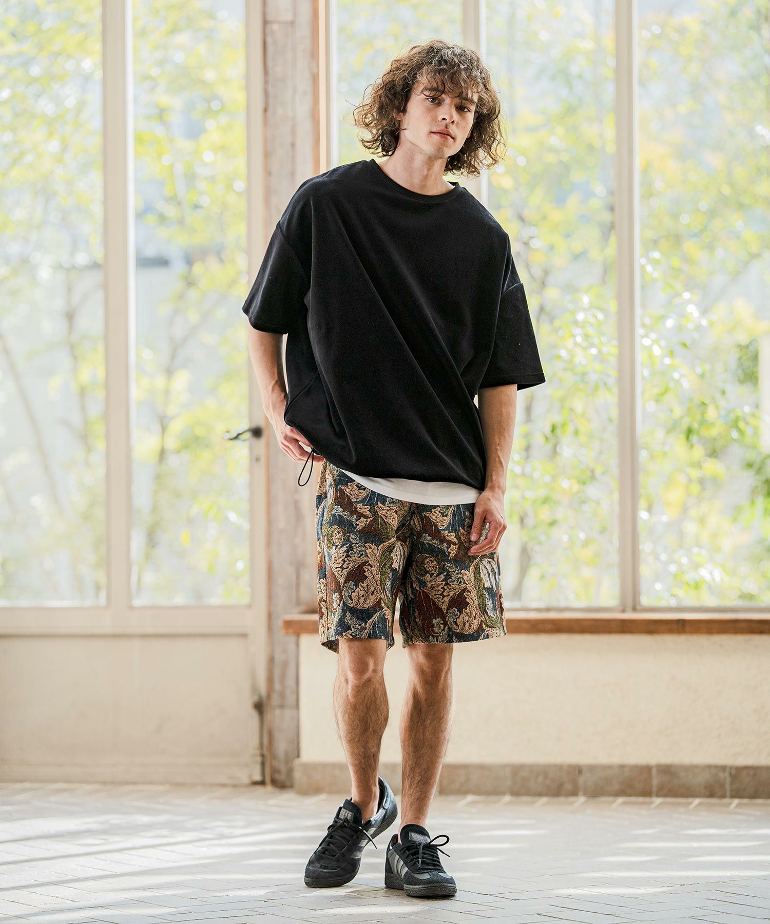 CAMBIO(カンビオ)】【予約販売4月下旬～5月上旬入荷】 裾絞りベロア