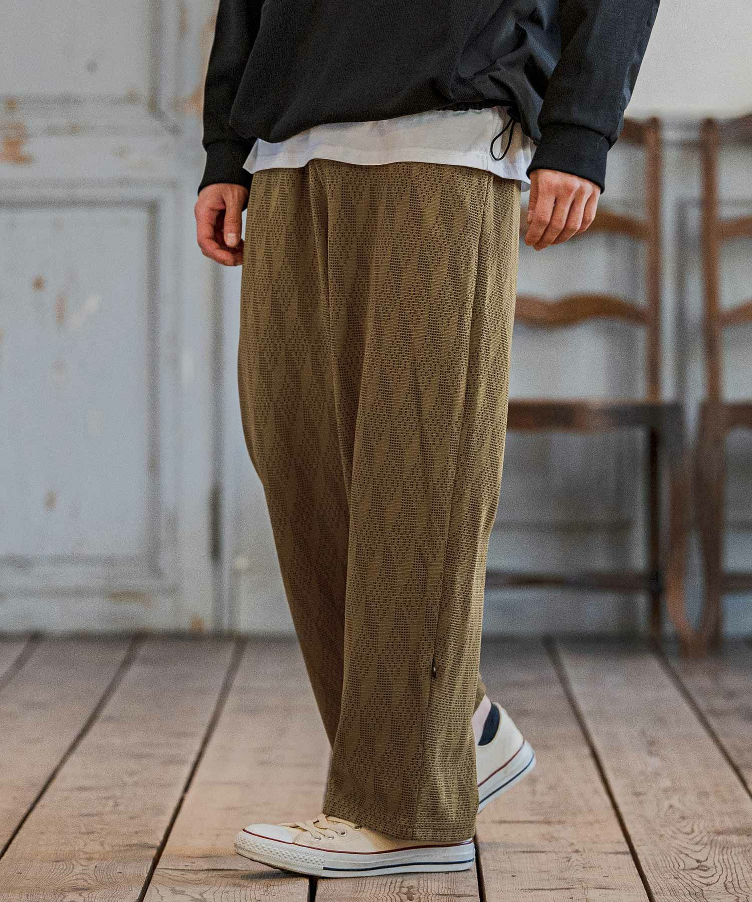 CAMBIO(カンビオ)】【予約販売2月上旬～中旬入荷】 ドビー総柄イージー