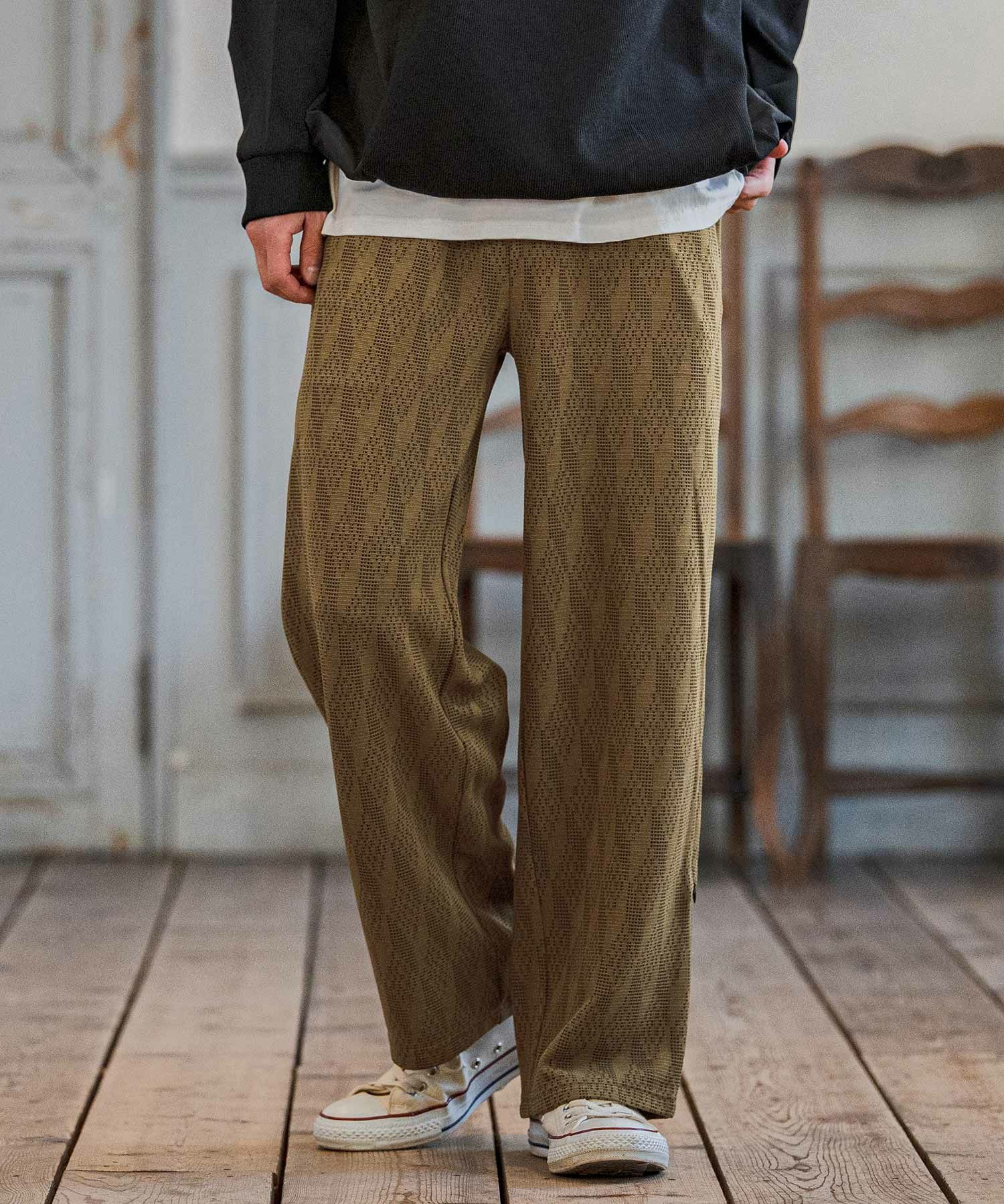 CAMBIO(カンビオ)】【予約販売2月上旬～中旬入荷】 ドビー総柄イージー