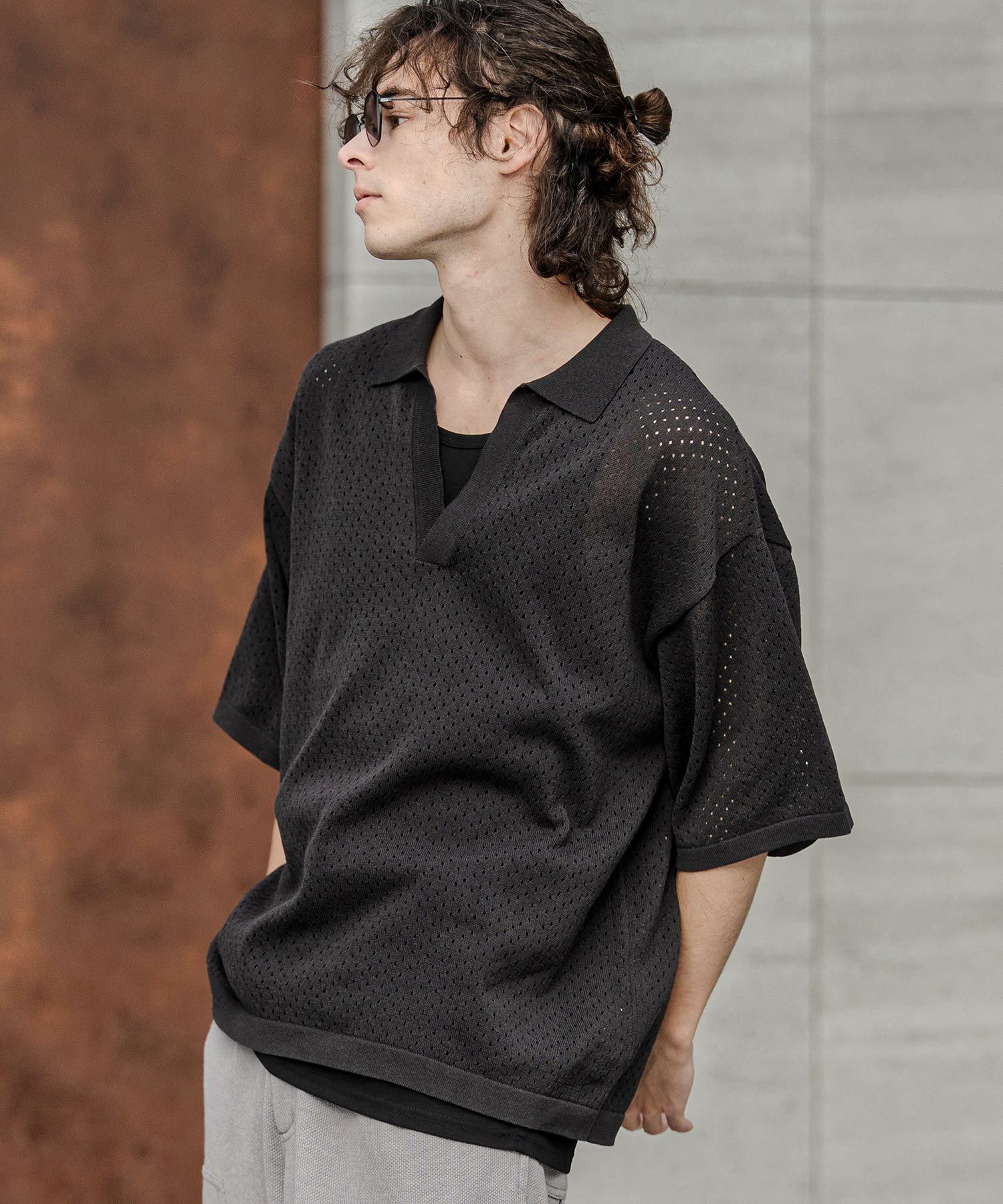 CAMBIO(カンビオ)】【予約販売4月中旬～下旬入荷】パンチングニット