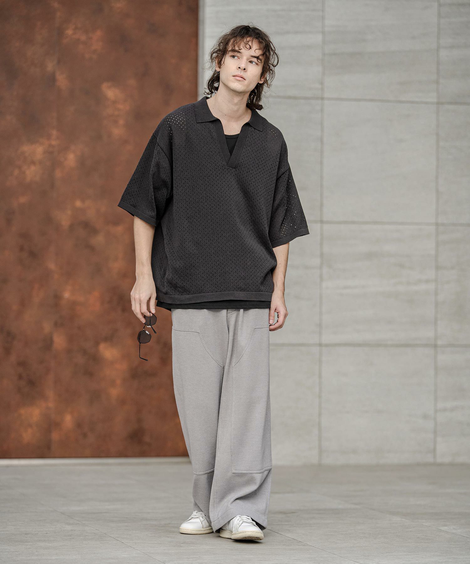 CAMBIO(カンビオ)】【予約販売4月中旬～下旬入荷】パンチングニット