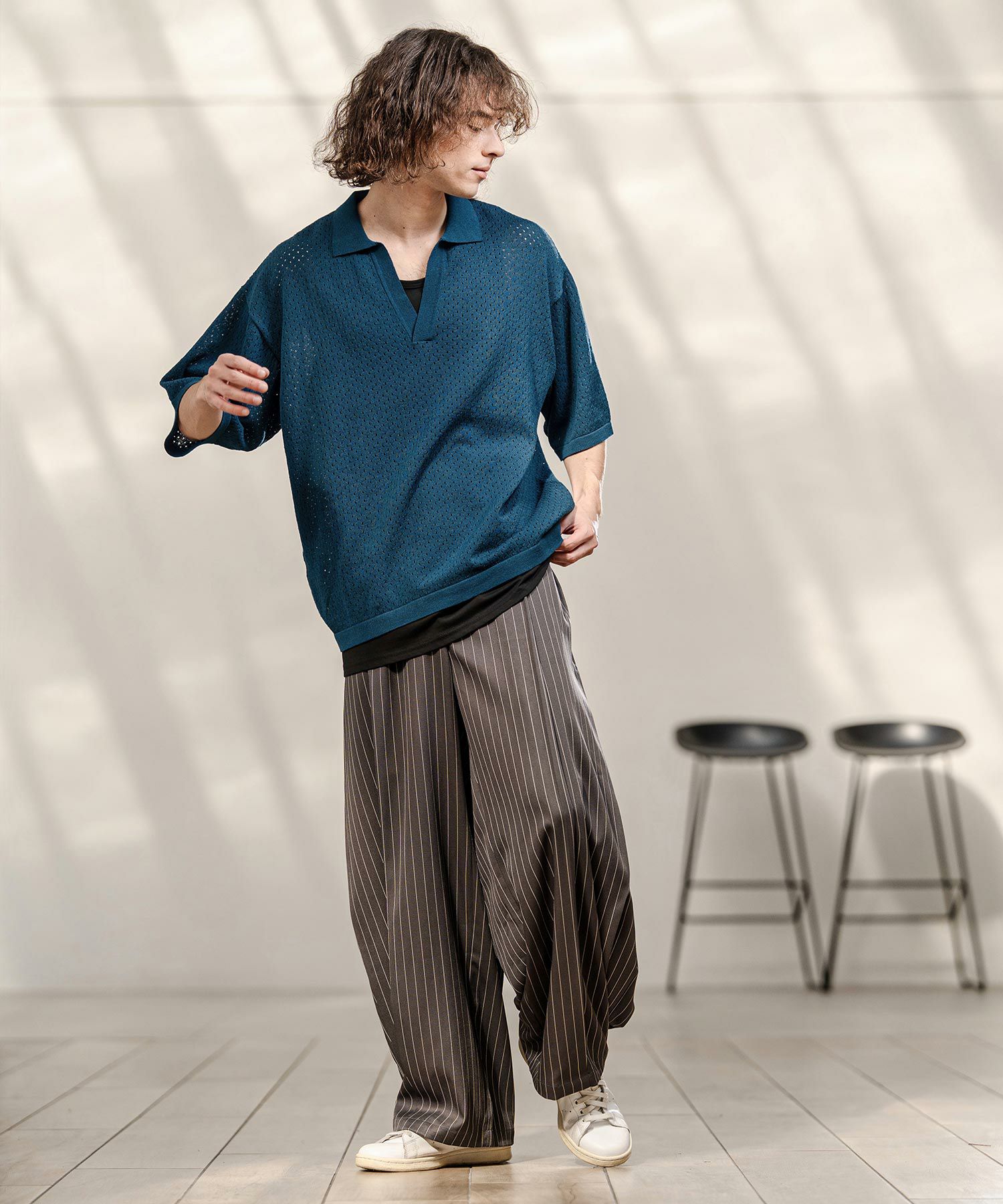 CAMBIO(カンビオ)】【予約販売4月中旬～下旬入荷】パンチングニット