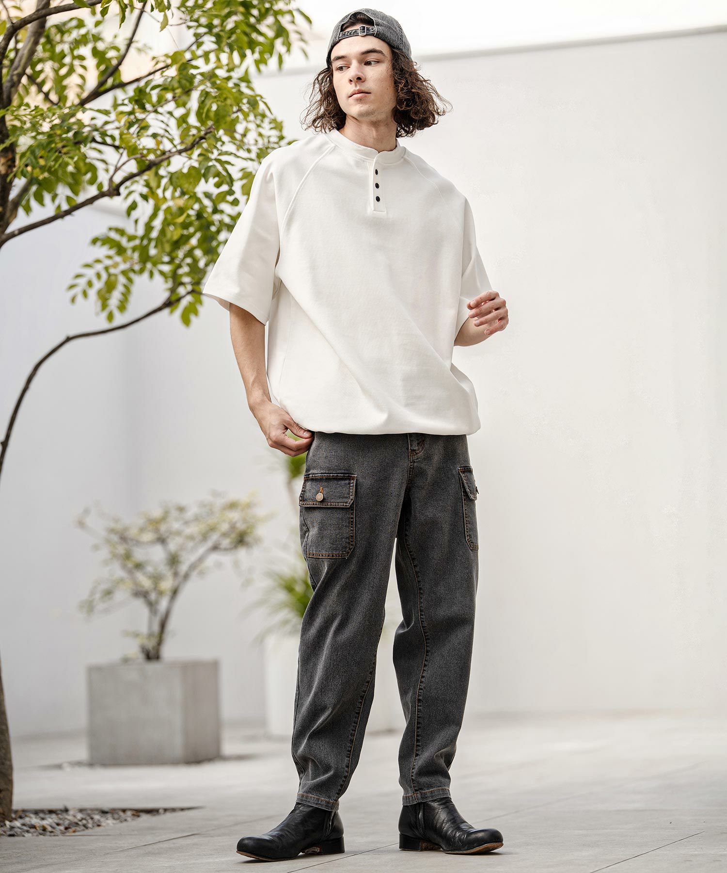 CAMBIO(カンビオ)】【予約販売3月下旬～4月上旬入荷】 ヘンリーネック