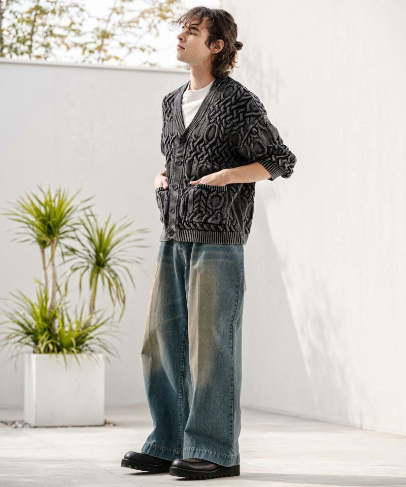 CAMBIO(カンビオ)】【予約販売3月上旬～中旬入荷】泥加工デニム1タック