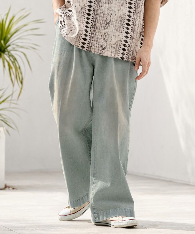 CAMBIO(カンビオ)】【予約販売3月上旬～中旬入荷】泥加工デニム1タック