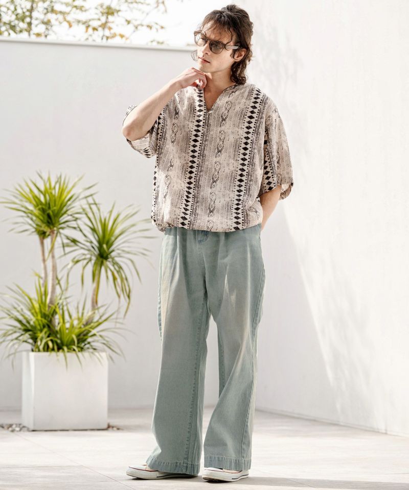 CAMBIO(カンビオ)】【予約販売3月上旬～中旬入荷】泥加工デニム1タック