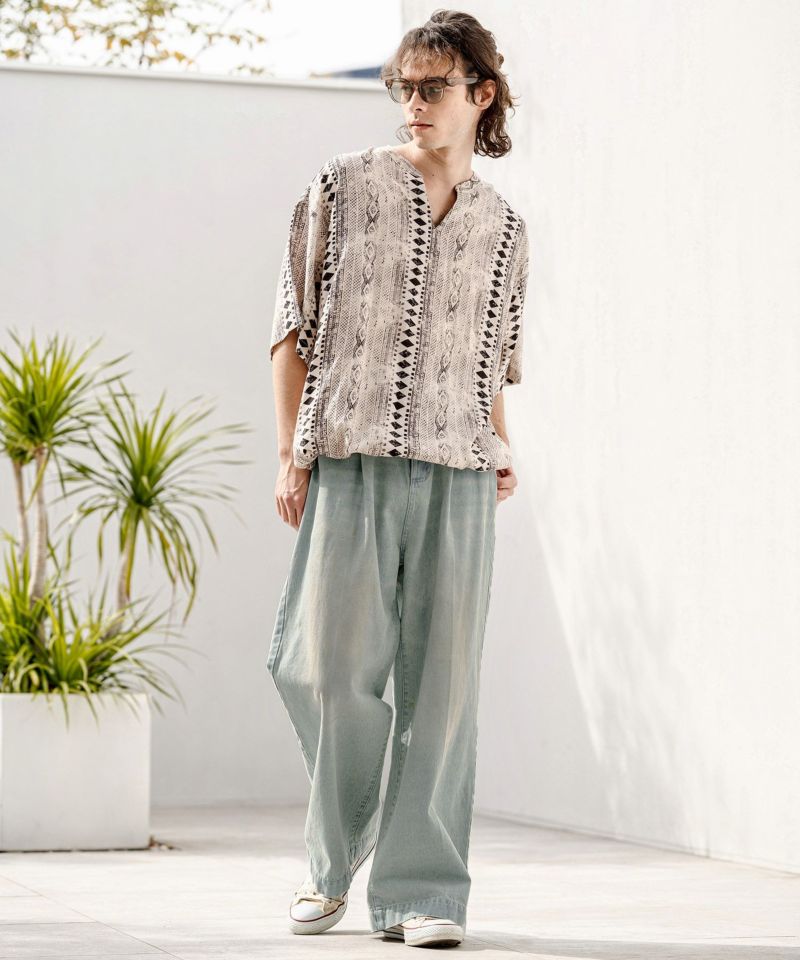 CAMBIO(カンビオ)】【予約販売3月上旬～中旬入荷】泥加工デニム1タック