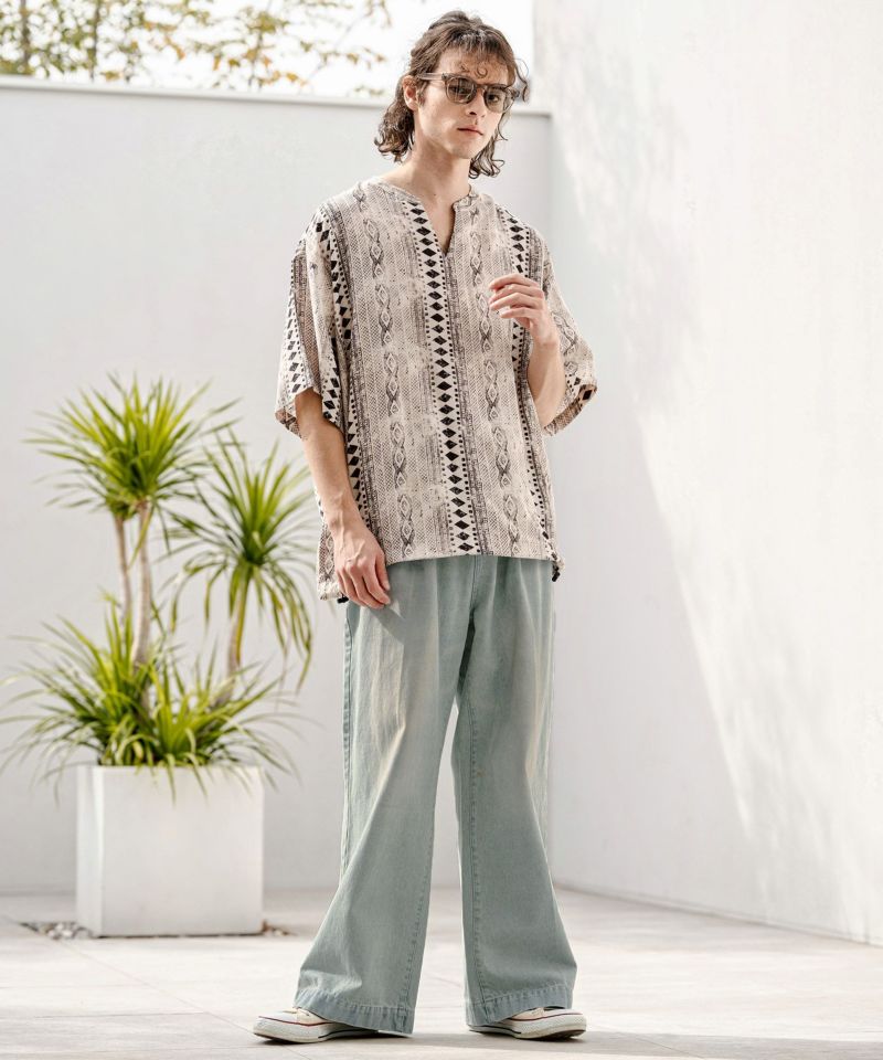 CAMBIO(カンビオ)】【予約販売3月上旬～中旬入荷】泥加工デニム1タック