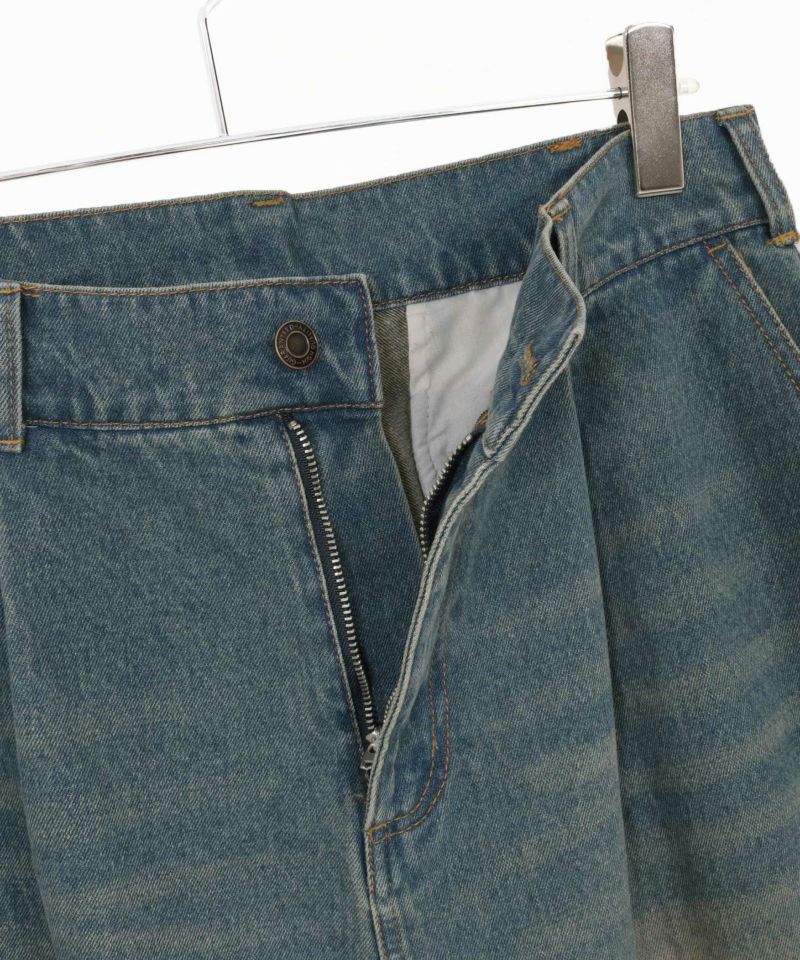 CAMBIO(カンビオ)】【予約販売3月上旬～中旬入荷】泥加工デニム1タック