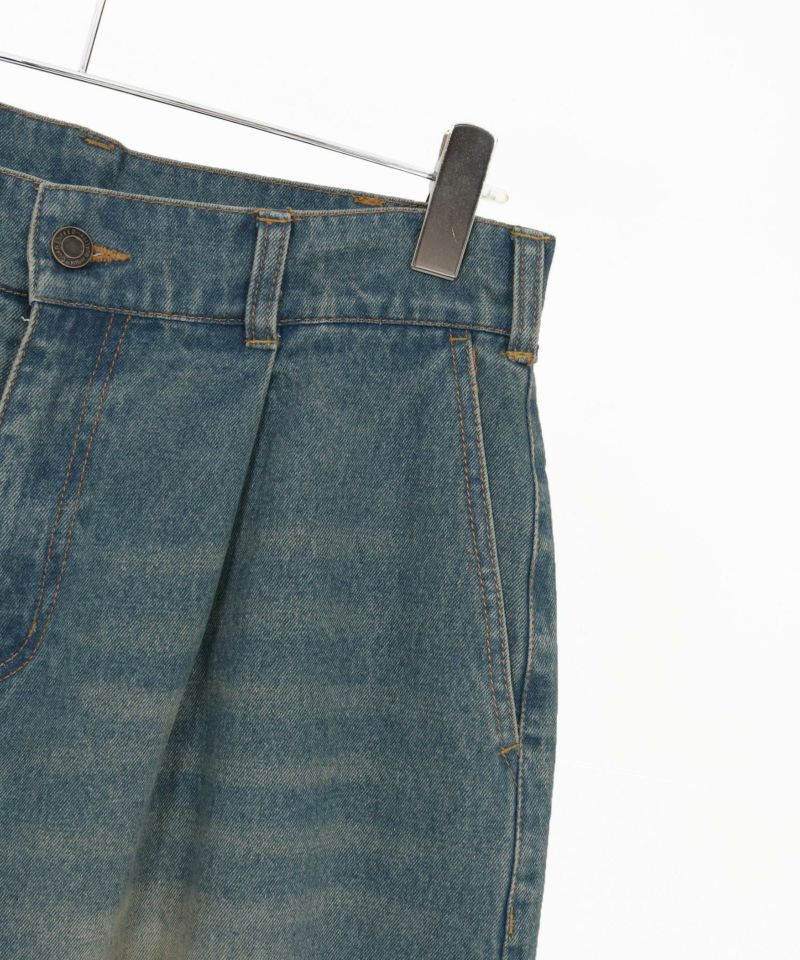 CAMBIO(カンビオ)】【予約販売3月上旬～中旬入荷】泥加工デニム1タック