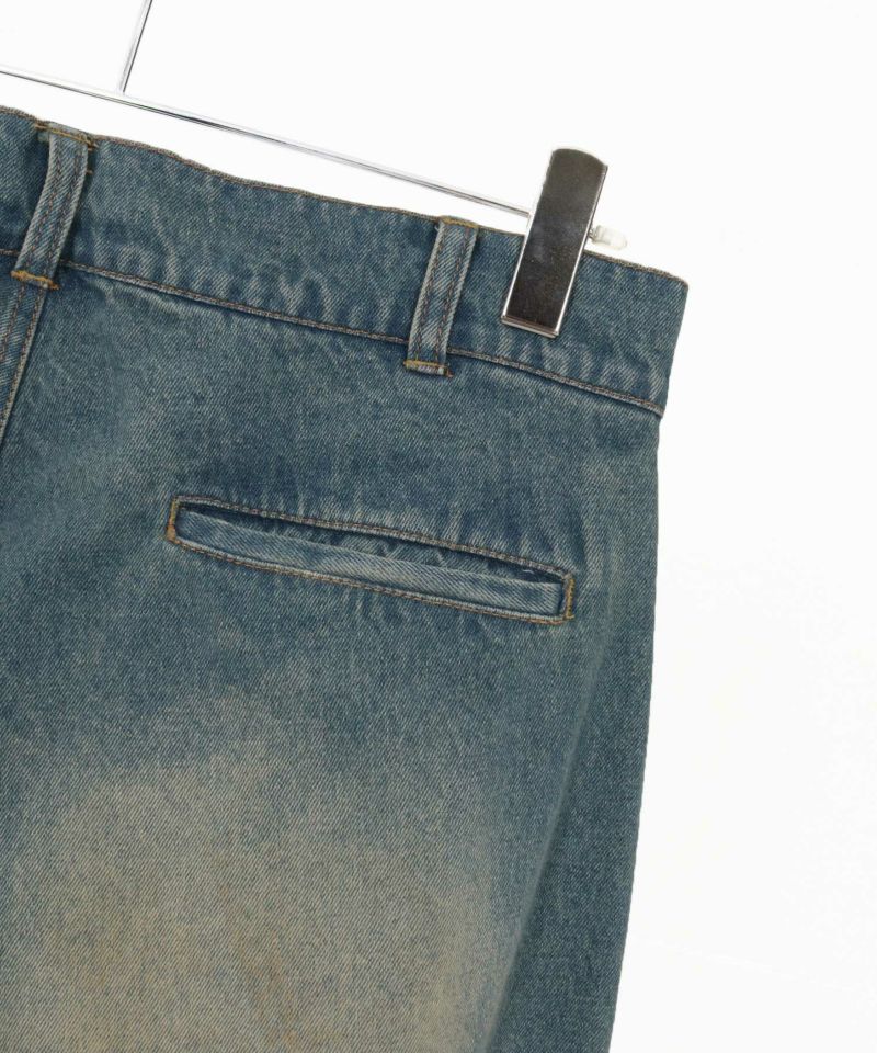 CAMBIO(カンビオ)】【予約販売3月上旬～中旬入荷】泥加工デニム1タック
