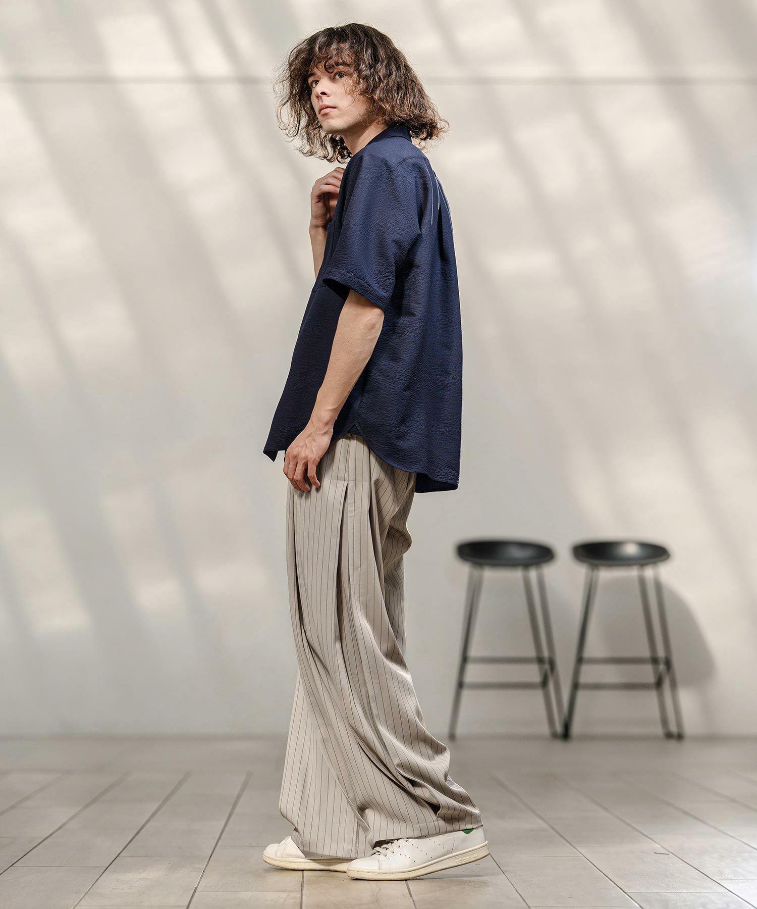 CAMBIO(カンビオ)】【予約販売3月上旬～中旬入荷】ピンストライプ